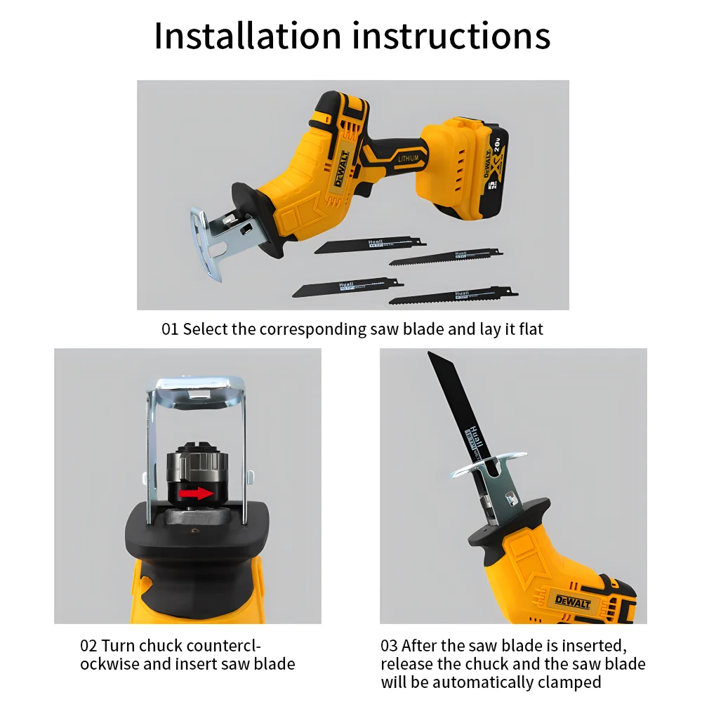 DEWALT  Brushless Reciprocating Saw  Wood/ Metal /Pipe/ Tree Cutting  Cordless Power Tools Electric  Household Woodworking Tools 4