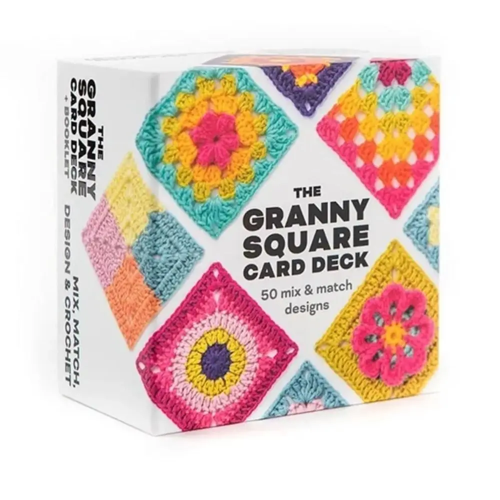 Knitting Pattern Cards Embroidery Thread Braided Rope Wrapping Granny Square Card Deck Mix Match Designs DIY Knitting Kit