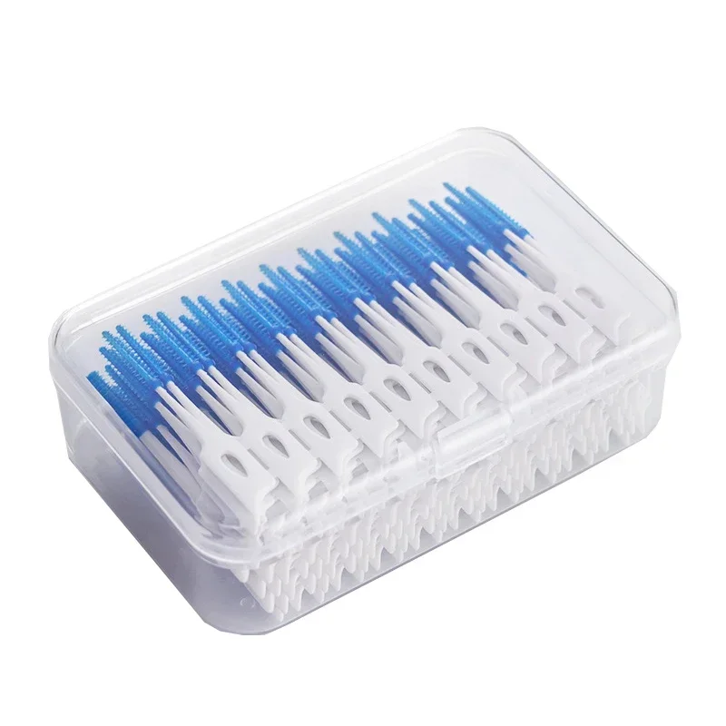 200/400pcs Interdental Silicone Brushes Dental Toothpicks Brush Between Teeth With Thread Oral Cleaning Tool