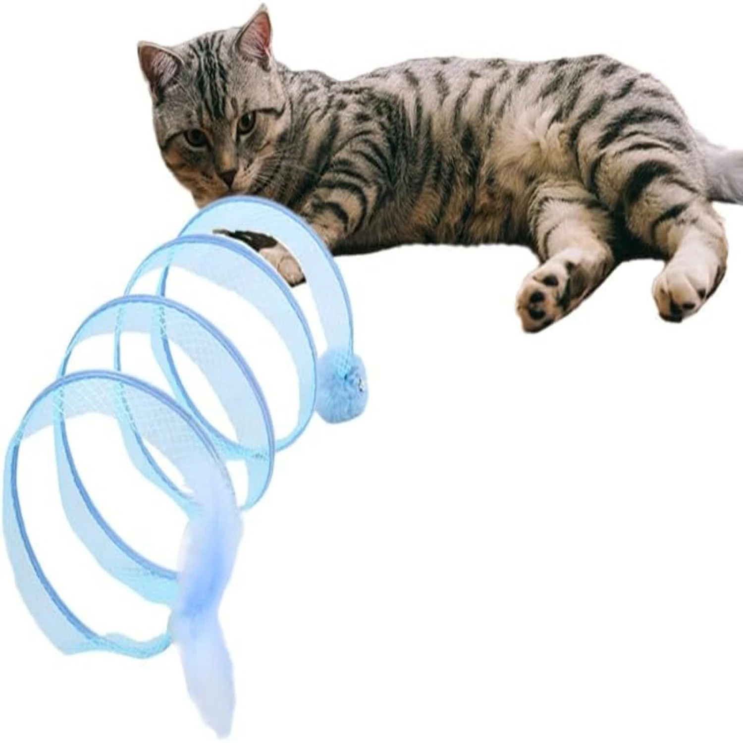 Premium quality foldable tunnel for enhancing your pet's natural instincts-Conveniently portable, durable, and safe toy for ho