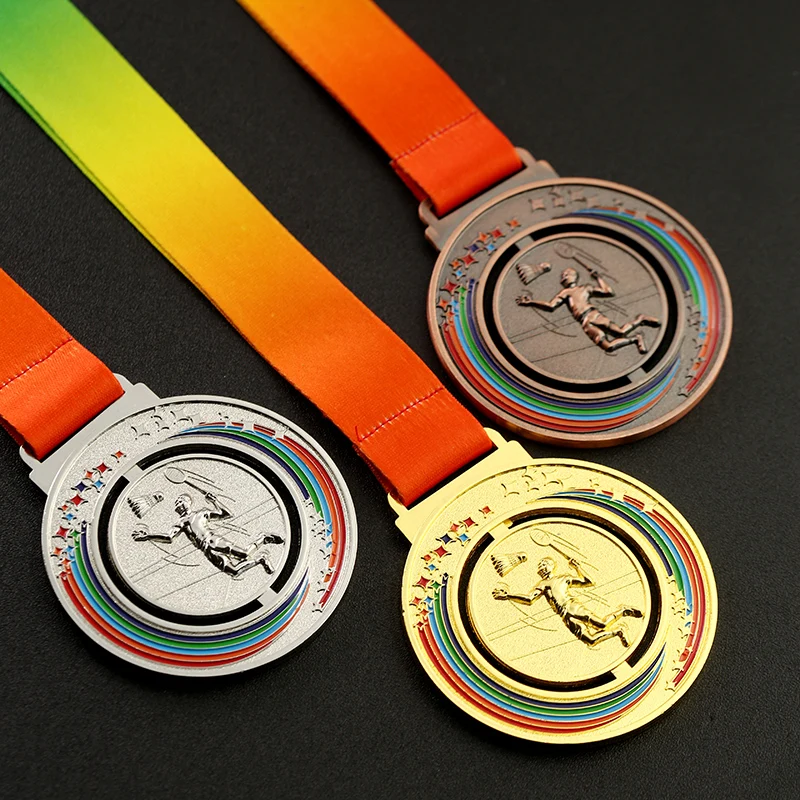 Customization Badminton Competition Metal Medal, Creative Running Competition Souvenirs Award Hanging Around the Neck Decor, 1Pc