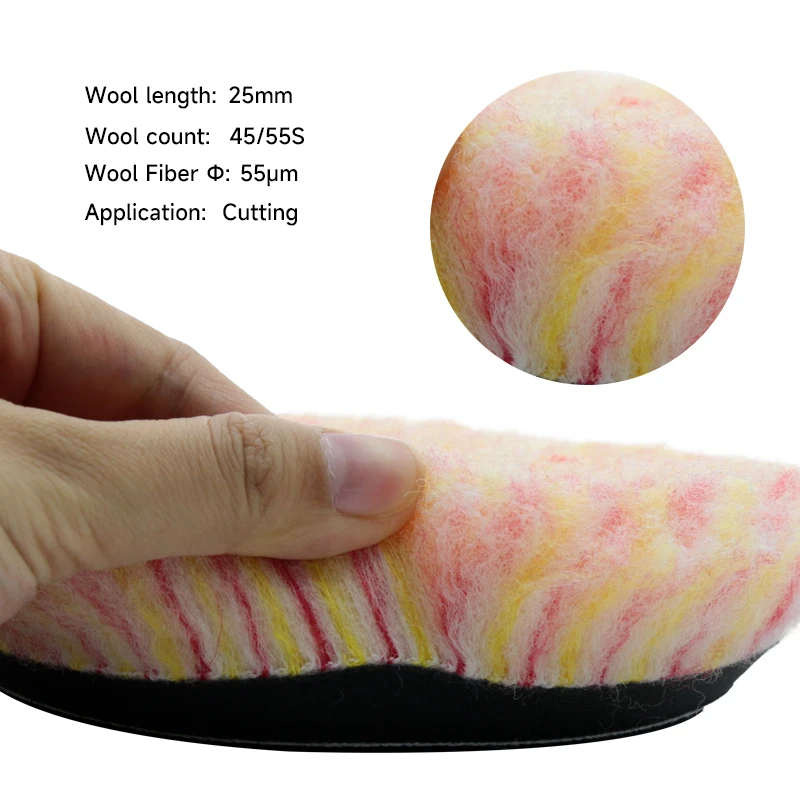 DETAILING 3"(80mm)/5"(130mm)/6"(155mm) Wool High Density Lambs Polishing Pad for Car Polisher Waxing Polishing ing