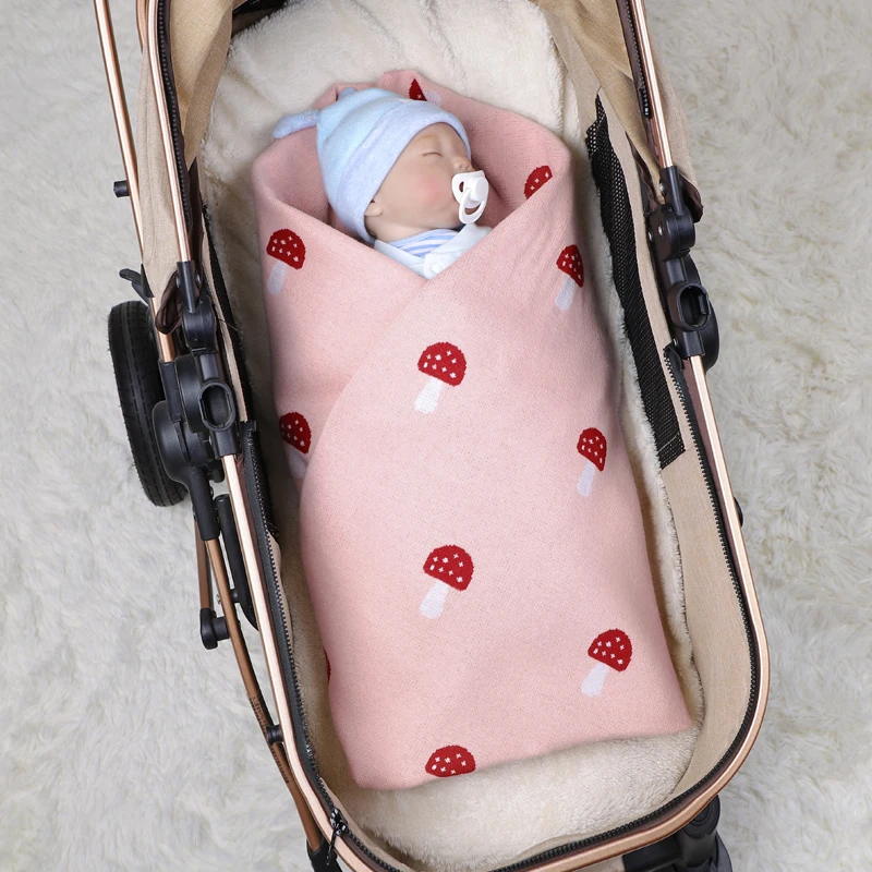 Infant Baby Blanket Cotton Crib Quilt Knitted Stroller Warp Swaddling 100*80CM Kid