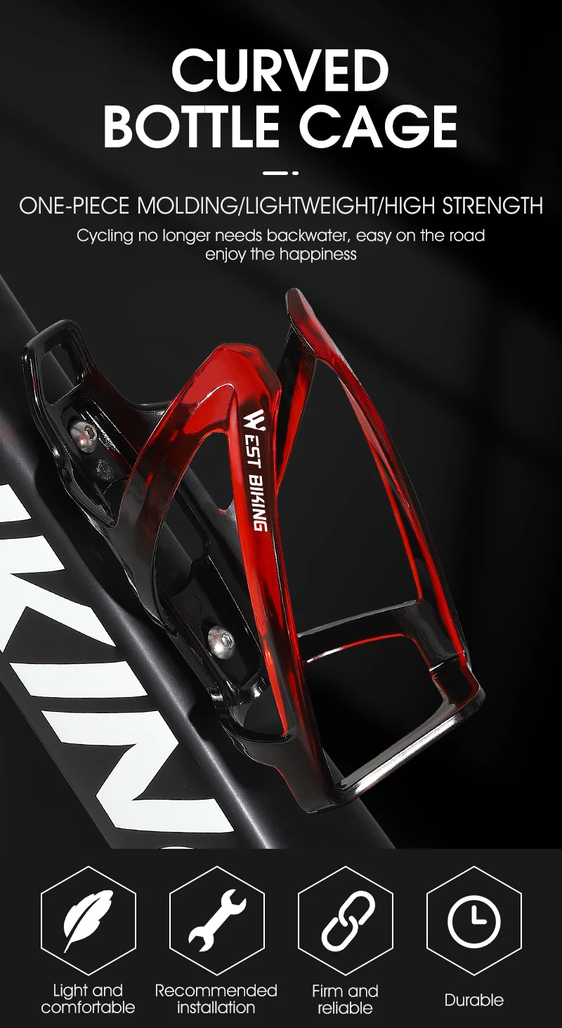 Description Picture 2 of itemWEST BIKING Multicolor Bicycle Water Bottle Cage Ultralight Durable Cycling Bottle Bracket MTB Road Bike Bottle Holder Cup Stand