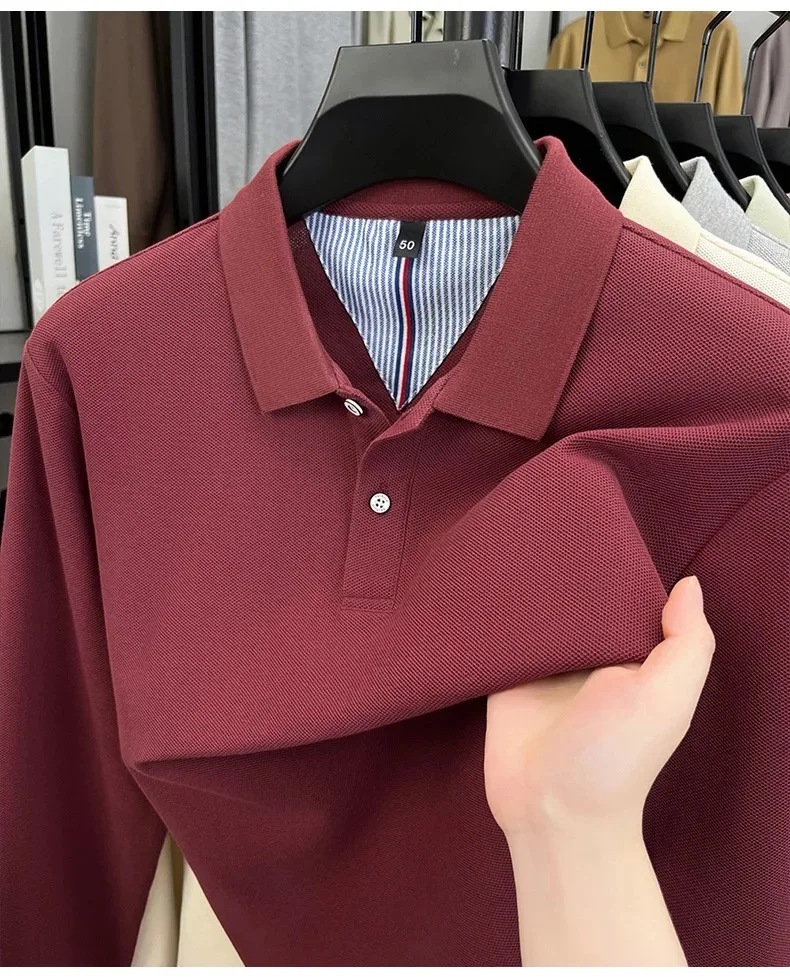 Men’s original style long sleeve cotton polo shirt