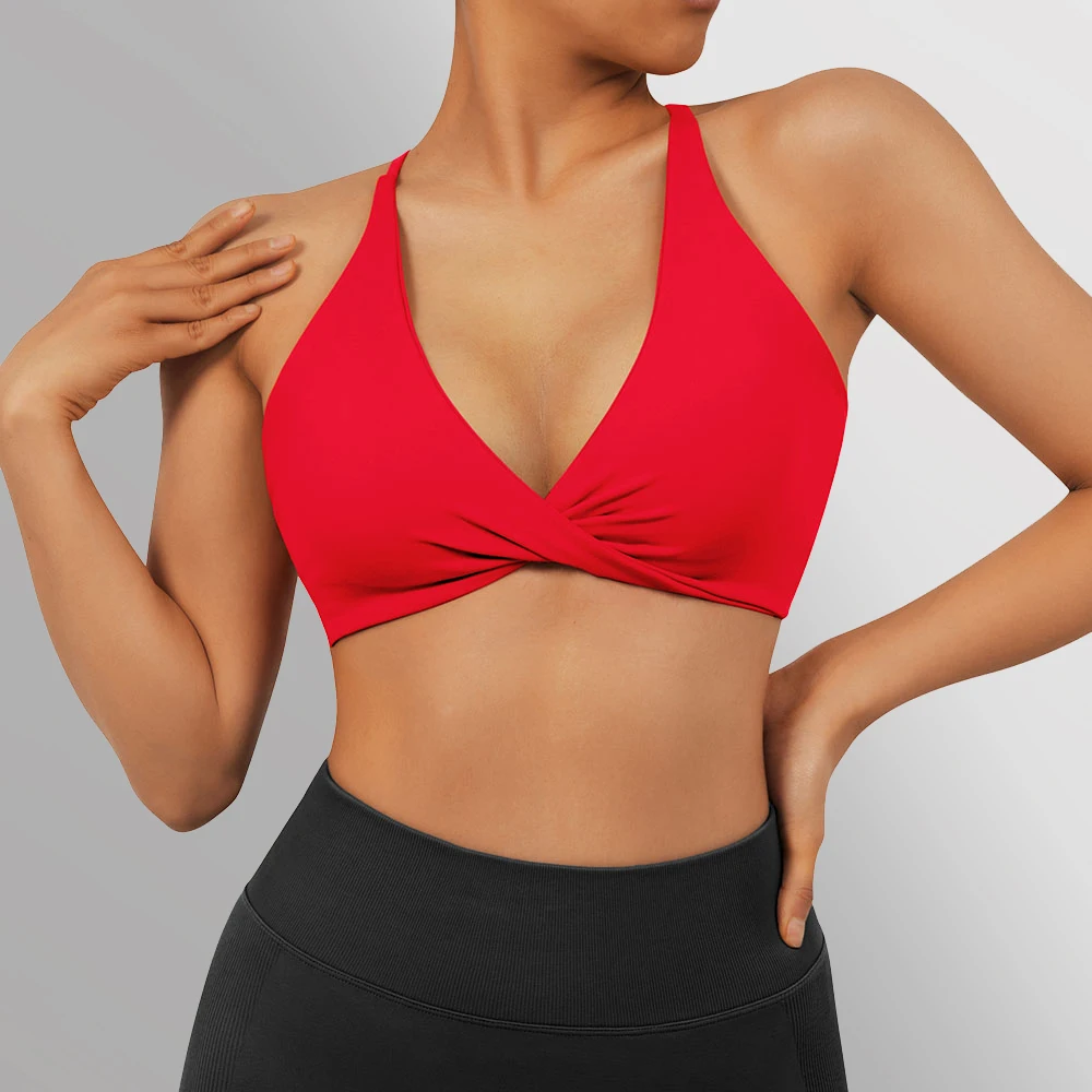 Gym Sport Bra Anti-sweat Breathable Yoga Shockproof Crop Top Fitness Top Push up Workout Women sports bra