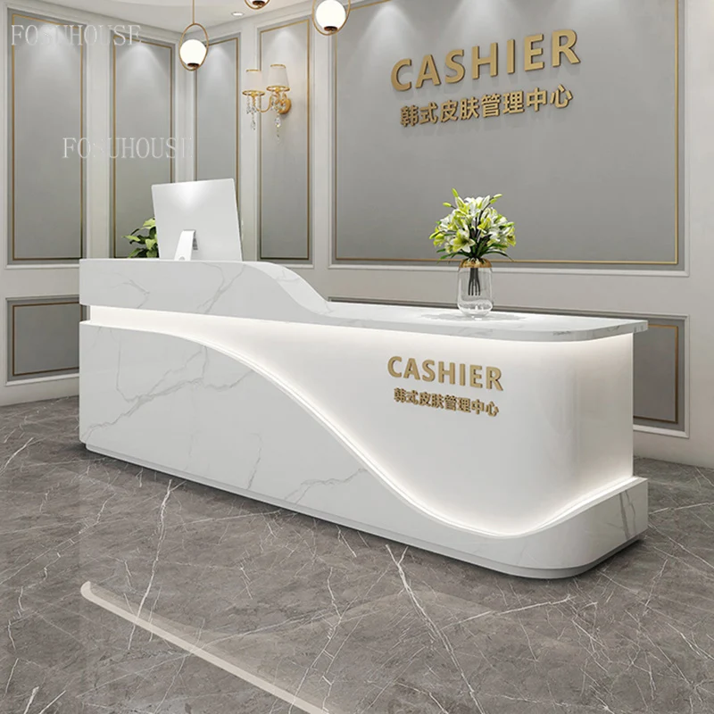 Modern Office Reception Desks Beauty Salon Bar Cashier Desk Dental Clinic Reception Desk Simple Clothing Store Counter Tables