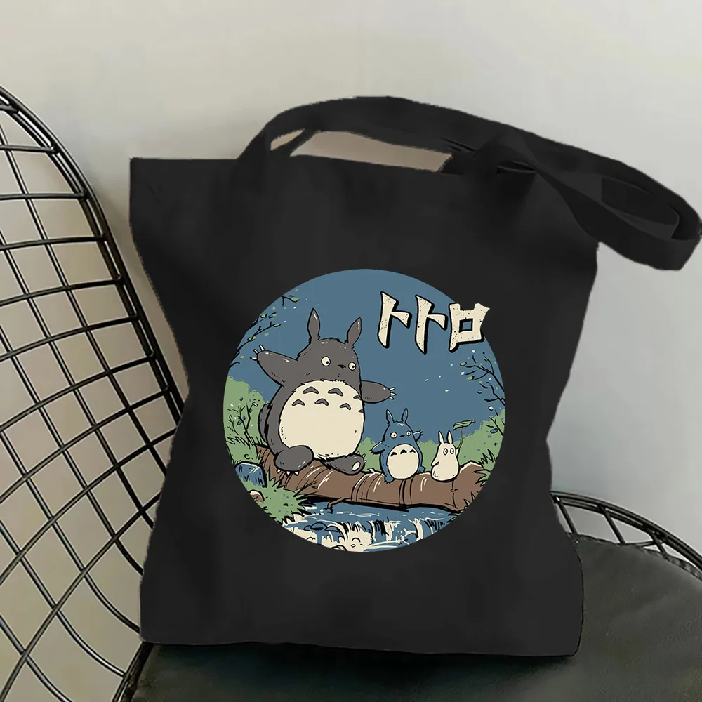 

Tote Bag Studio Ghibli Women shopping bag Cartoon eco reusable Female College handbag Retro Large Ladies Shoulder Shopper Bag