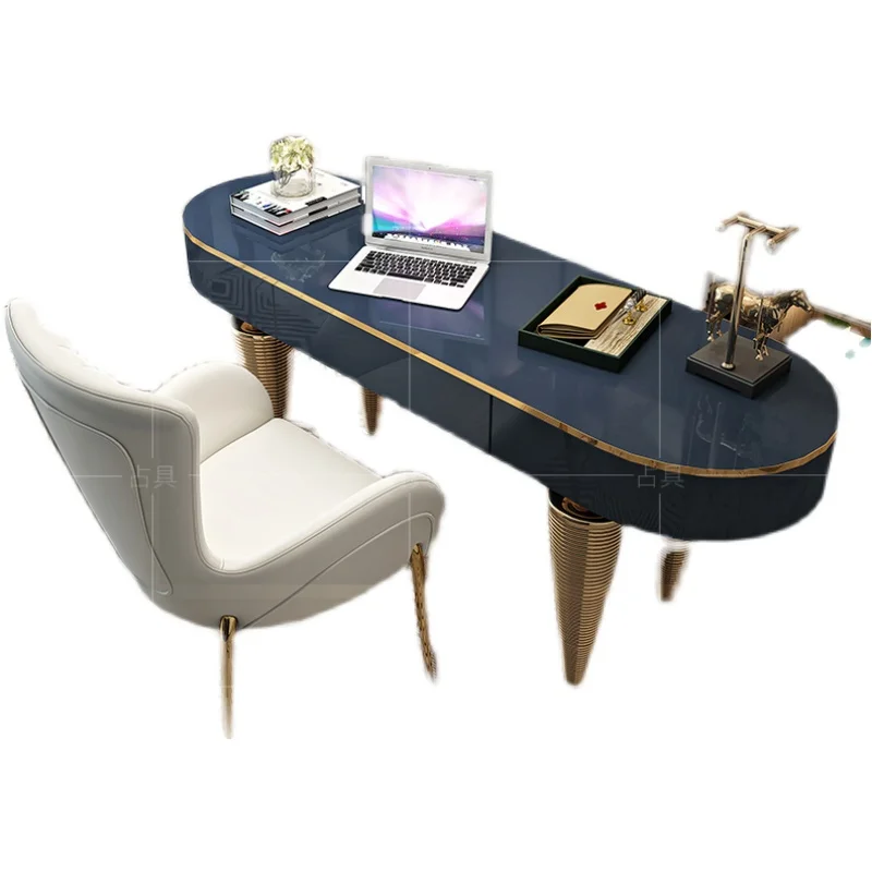 

Luxurious post-modern simple desk stainless steel