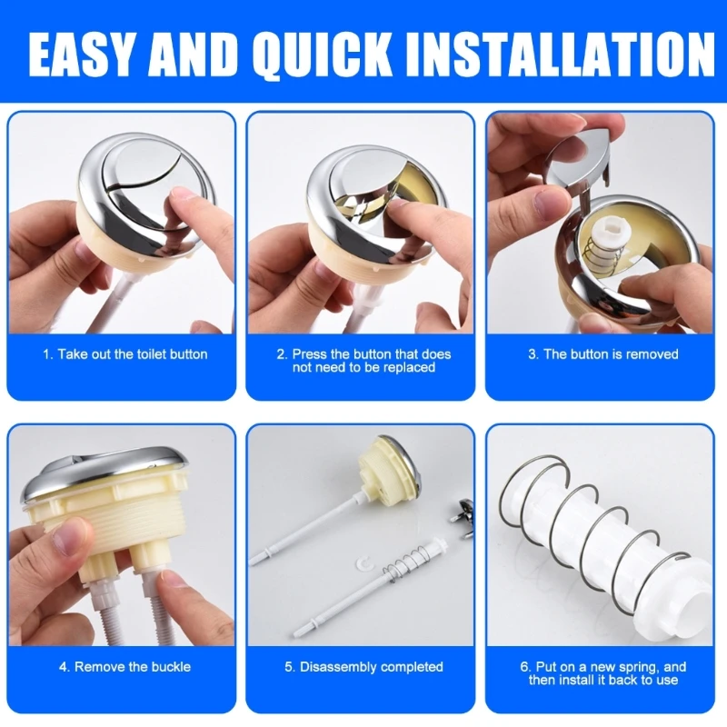 8pcs Quick Install Toilet Tanks Push Spring Stable Toilet Tanks Push Spring House Bathroom Upgrades for Enhances Flushing