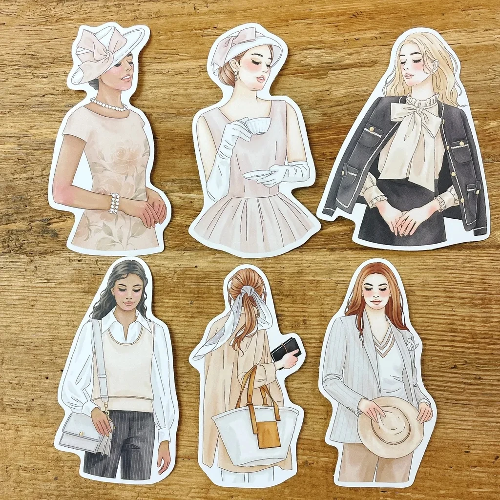 Windry R. X Listeninda Timeless Girl Sticker Set for Card Making DIY Scrapbooking Plan Decorative Stickers