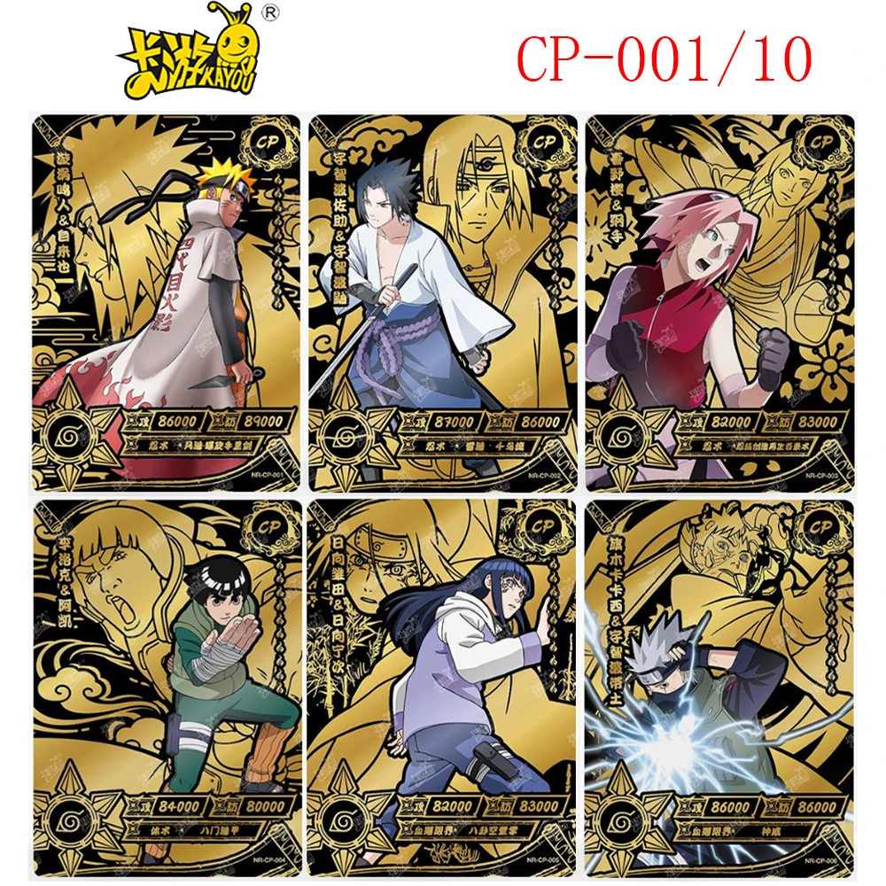 

KAYOU Naruto Black Gold CP Card Uzumaki Naruto Uchiha Obito Orochimaru Haruno Sakura Collection Card