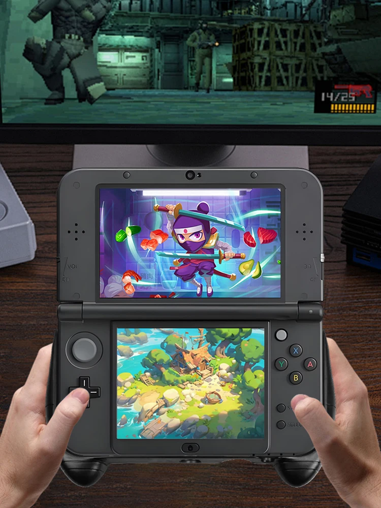 닌텐도 뉴 3DS XL LL용 핸드 그립 핸들 스탠드, 킥스탠드 컨트롤러 그립 케이스 보호 커버 스킨 핸드 그립 홀더