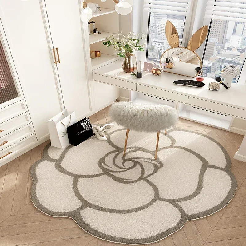 French Cream Style Living Room Decoration Carpet Flowers Rugs for Bedroom Fluffy Soft Cloakroom Plush Rug Home Thicken Floor Mat