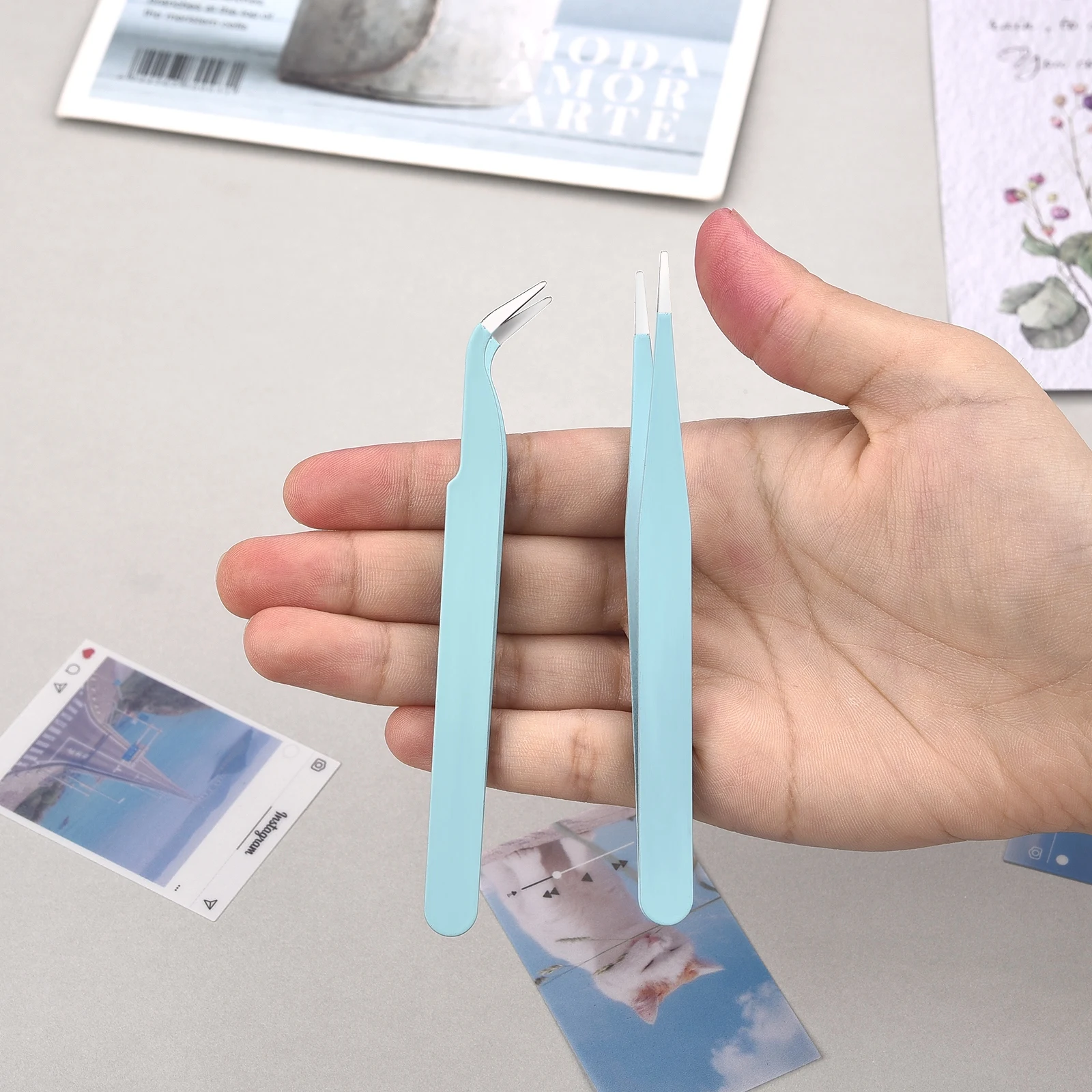 Craft Tweezers 1/2pcs Stainless Steel Straight And Curved Head for DIY Candle Making Scrapbook Handmade for craft tweezers