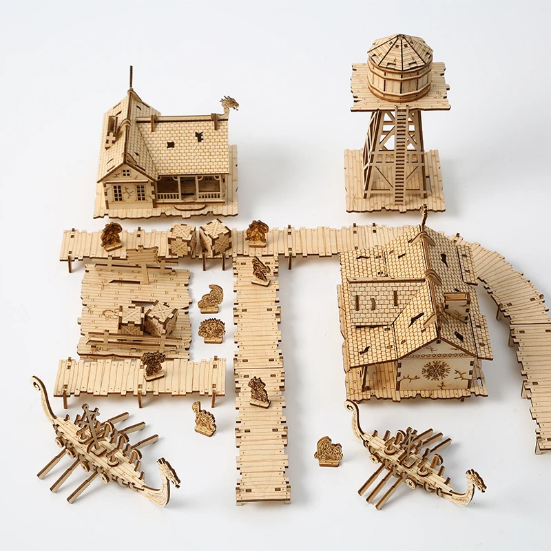 

Новый 3D-пазл "Рыбалка викингов", трехмерная деревянная модель, строительные наборы «сделай сам», ремесла ручной работы, игрушки для детей, подарки