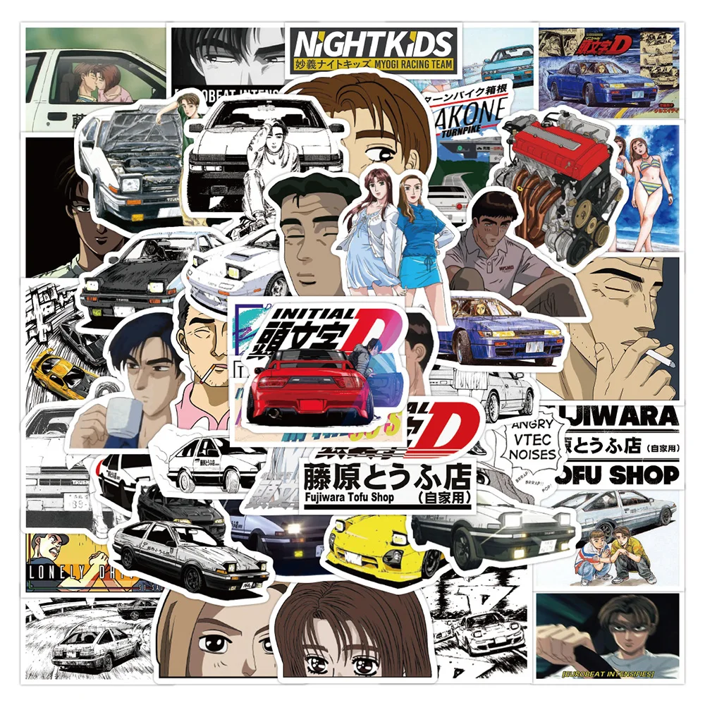 Initial D Anime Stickers Bundle - 50PCS for Hydro Flask…