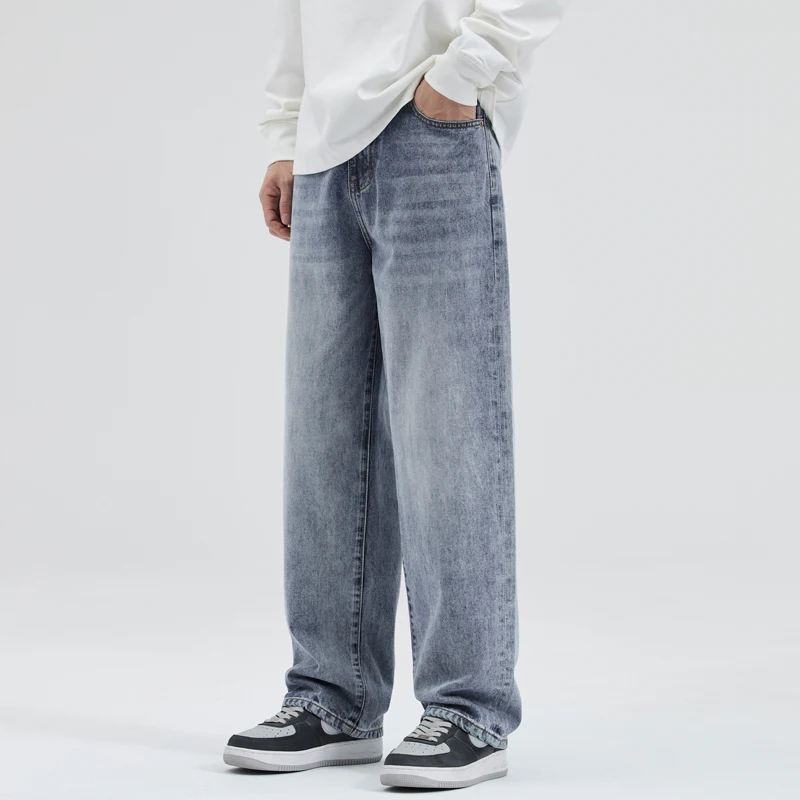 Y2k جينز فضفاض عتيق للرجال موضة مستقيمة ملابس الشا...