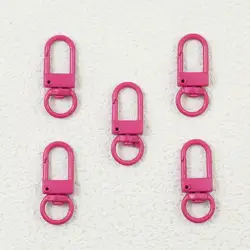 Colorful Macaron Keychain Clasps - Set of 10 for DIY Jewelry Accessories (7 Rose)