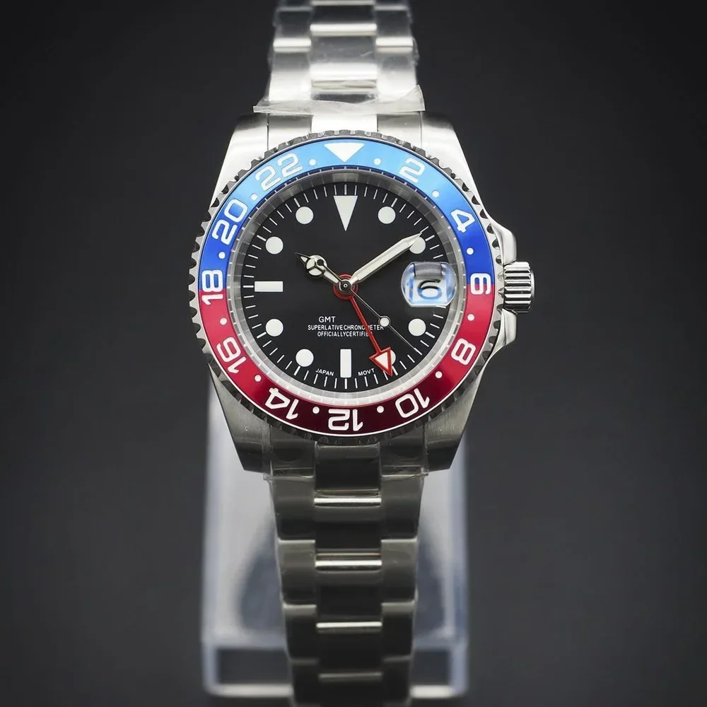 

40mm SUB GMT Modification Time Zone Watch NH34 Automatic Mechanical Movement