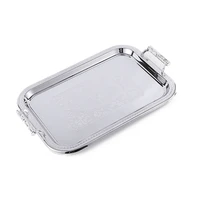 Nordic Stainless Steel Serving Tray with Handles Elegant Rectangular Coffee Bar Holder Dessert Display Plate Decor 1