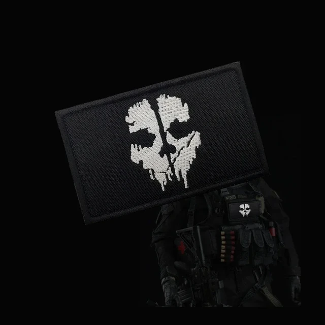 Luminous Back, Call of Duty, Ghost Mask, Embroidered Patch, Hook and Loop,  Morale Badge, Backpack Coat, Clothing Tactical Patch - AliExpress