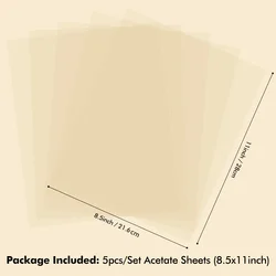 Heat Resistant Clear Acetate Sheets for Crafting and DIY Projects (5 - Pack) (1)