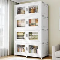 220Gal Extra Large Storage Bins with Lid, 880Qt Plastic Stackable Storage Bins with Wheels, Collapsible Closet Organizer 1