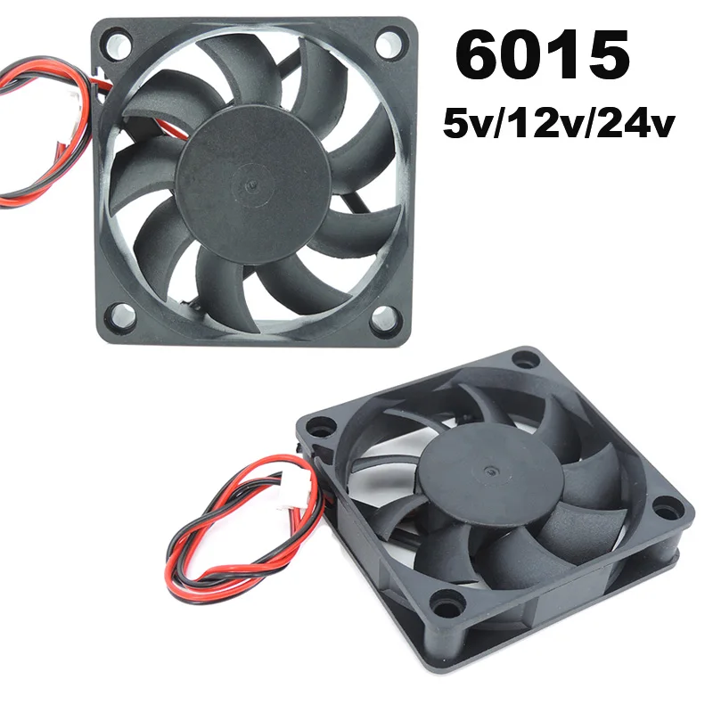 

DC 5V 12V 24V 60mm 6015 Fan 6cm Cooling Cooler Computer PC CPU Case Fan Power Supply Fan 2Pin for Reprap 3D Printer Parts B4