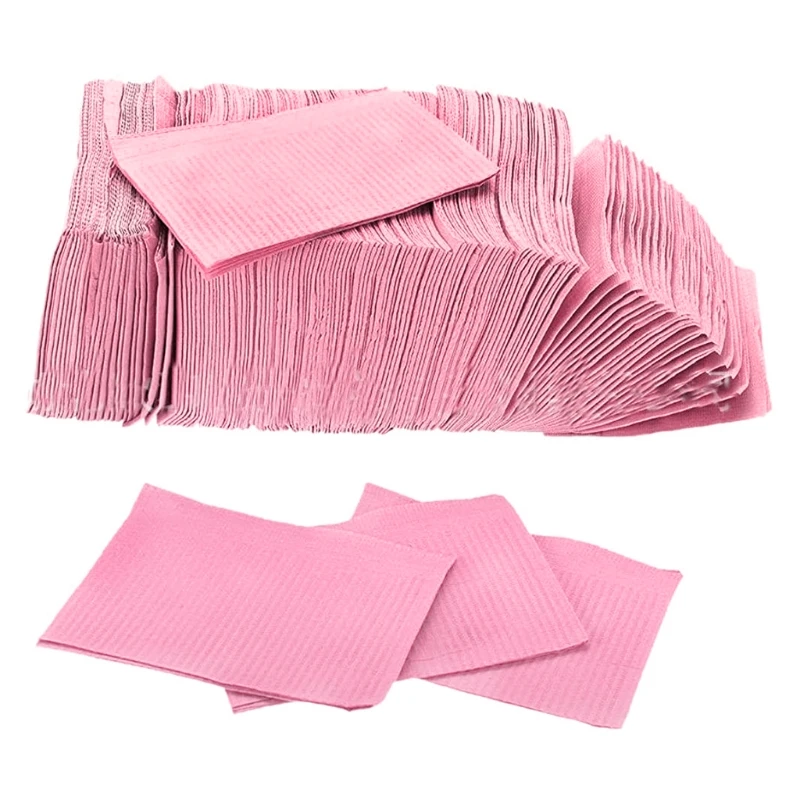 

125Pcs 3 Ply Disposable Tablecloth Hygiene Dental Bibs Napkins Absorbent Pad for NAIL Art Manicure Table Mat