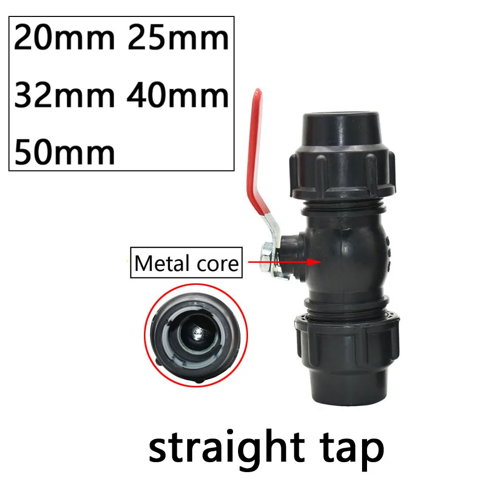 20/25/32/40/50/63mm PE Tube Tap Water Splitter Tee Elbow Plug Coupler Plastic  Quick Valve Connector Irrigation Pipe Fittins