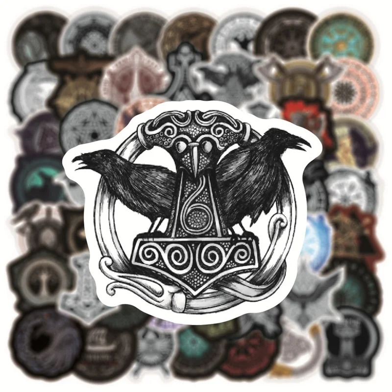 10/30/50PCS Vintage Viking Totem Sticker Aesthetic PVC Decoration Scrapbooking Korean Stationery School Supplies for Kids