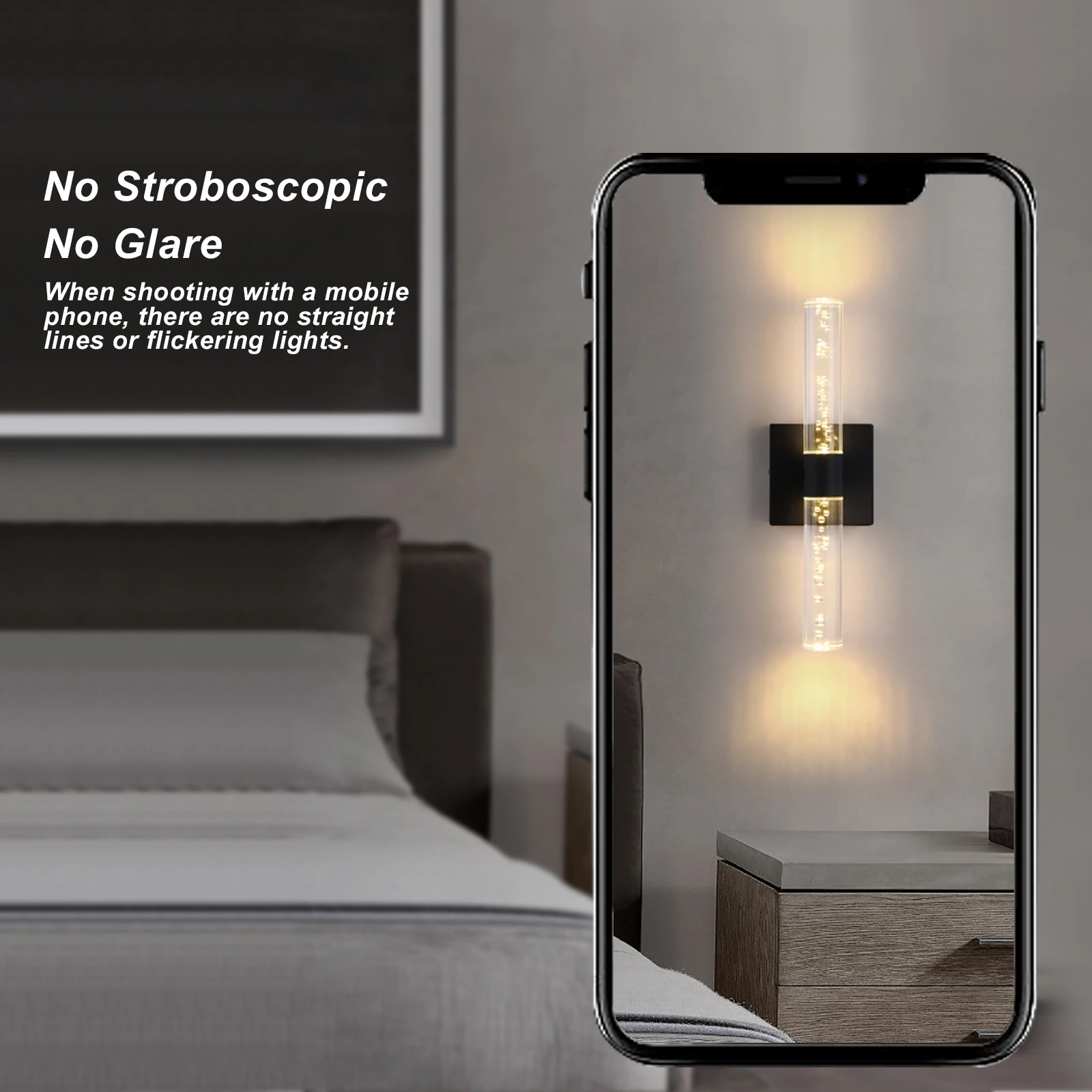 LED Wall Sconce Lighting, Modern LED Vanity Lights in Bubble Acrylic, 10W Warm White 3000K Bathroom Vanity Light Fixtures for Be 6
