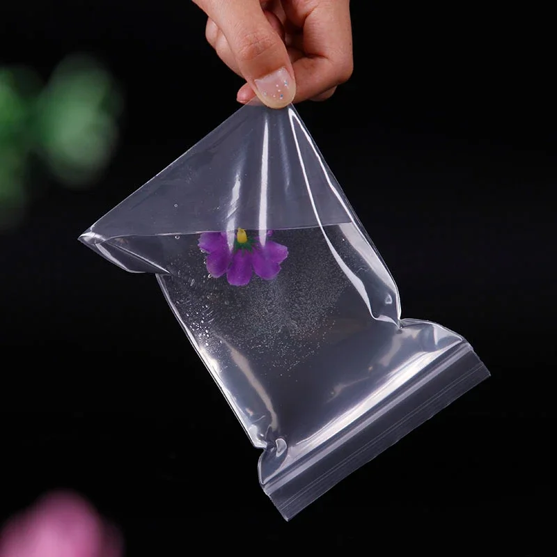 100pcs 0.12mm Transparent Long Strip Self Seal Bag Slender PE Zip Sealed Bag Plastic Slim Moisture-proof Storage Packing Bags 6