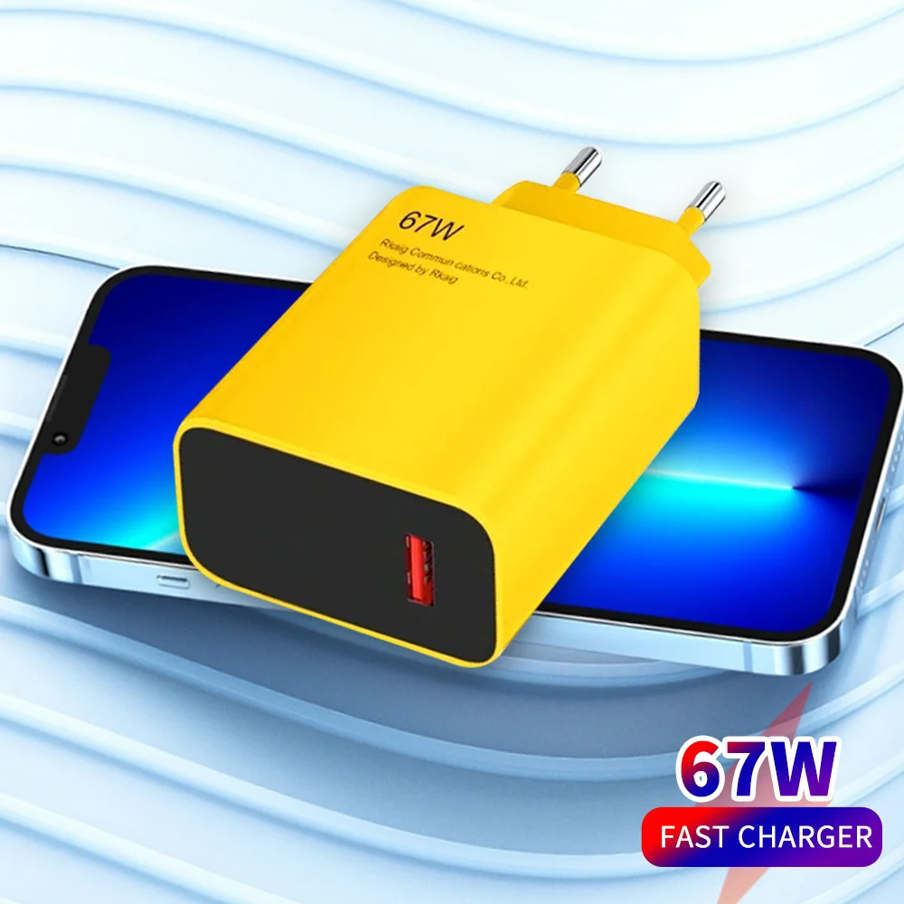 67W Fast Charger Quick Charge 3.0 USB Adapter Cable for iPhone Samsung Xiaomi Huawei