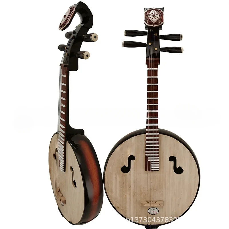 Medium Ruan Musical Instruments Beginners Hardwood Bone Flower Test