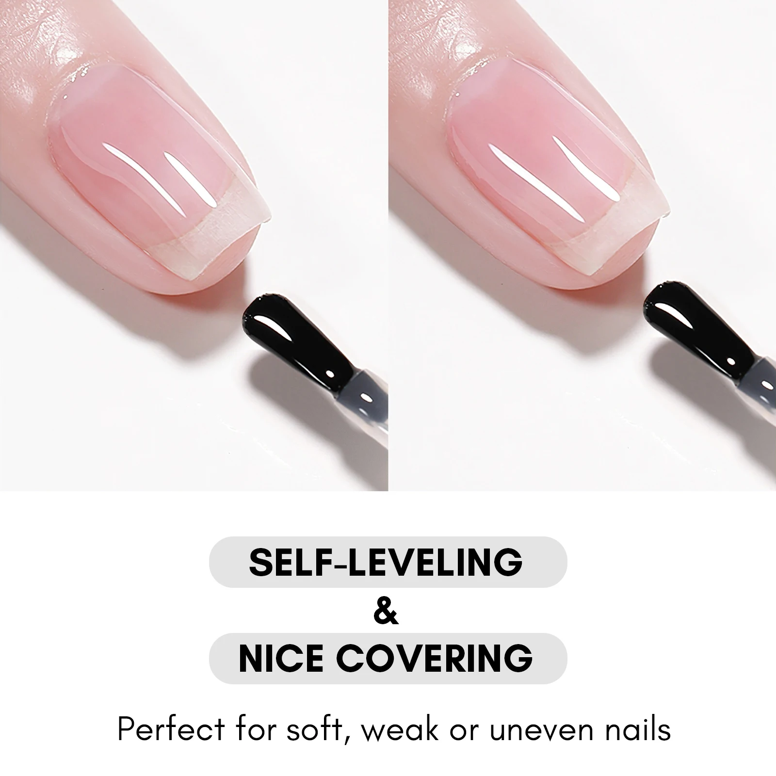 nail art set top coat Makartt Builder Nail Gel with Base Top Coat Set- Clear Gel Nail Polish No Wipe Glossy Strengthener Extension Builder