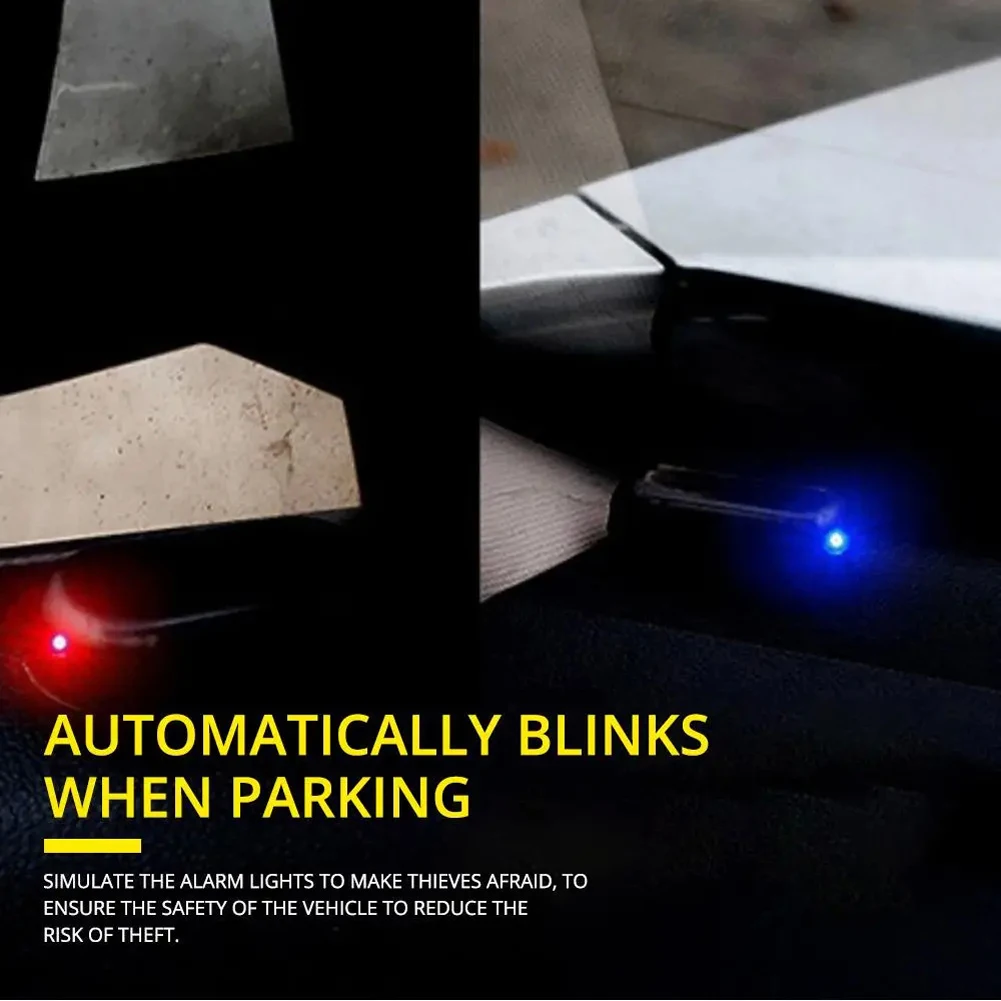 Security Flashing Light Solar Powered Car Fake Security Super Bright Simulated Dummy Alarm Wireless Warning Anti-Theft Caution Flashing