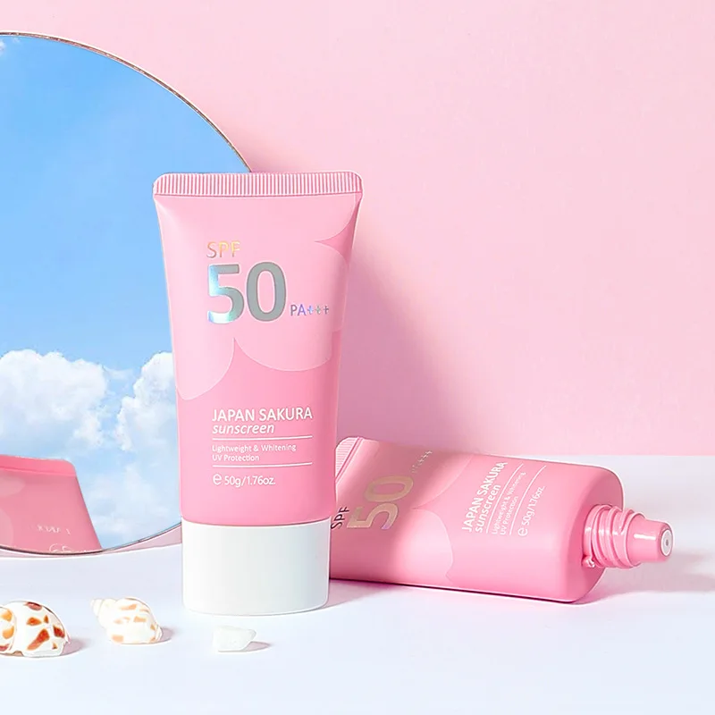 

Spf 50+ Facial Moisturizer Whitening Sakura Sunscreen Cream Facial Sun Block Isolation Lotion Bleaching Creams Skin Care Product