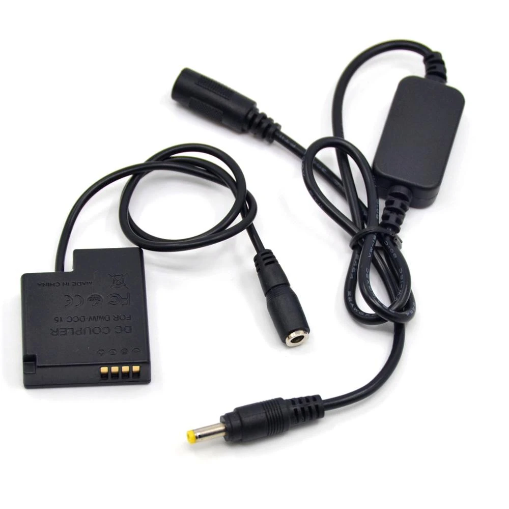 12V-24V Step-Down Power Adapter Cable + DMW-DCC15 Dummy Battery DMW-BLH7E BLH7EPP for Panasonic DMC-GM1 GM5 GF7 GF8 LX10 LX15