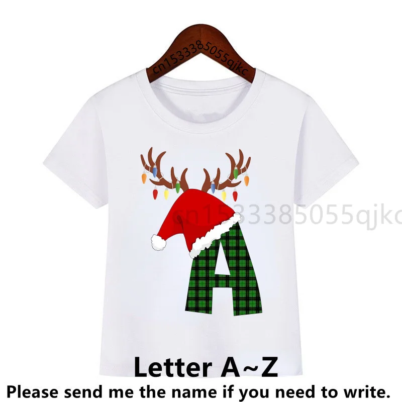 Camisetas personalizadas para fiestas familiares con nombre de Navidad, camisetas personalizadas con letras mayúsculas, camisetas para niños con cualquier nombre, camisetas para mis hijos