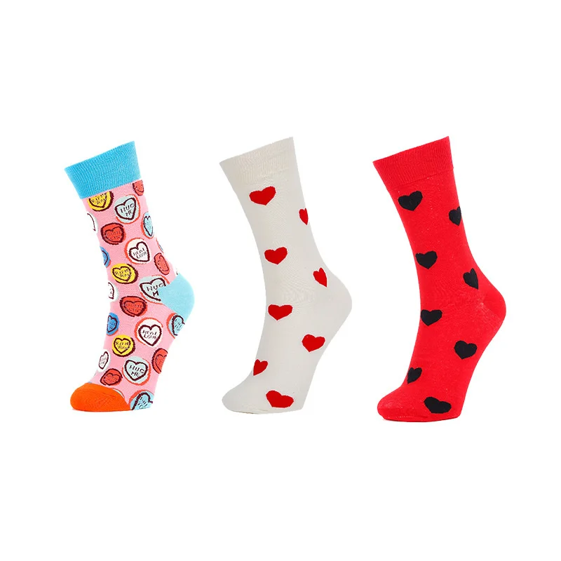 

2pairs/lot Socks Women Comfortable Casual Heart Love Casual Harajuku Novelty Love Hip Hop Graffiti Funny Streets Socks