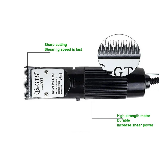 Aparador Elétrico de Pelos de Animais GTS 888 para Pelos Grossos