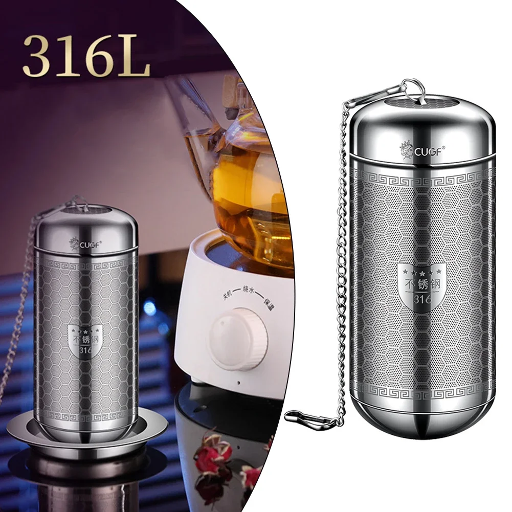 

Stainless Steel Cylindrical Tea Infuser For Teapots Mugs Fine Mesh Tea Leaves Spice Strainer Diffuser Filter Kitchen Accessories