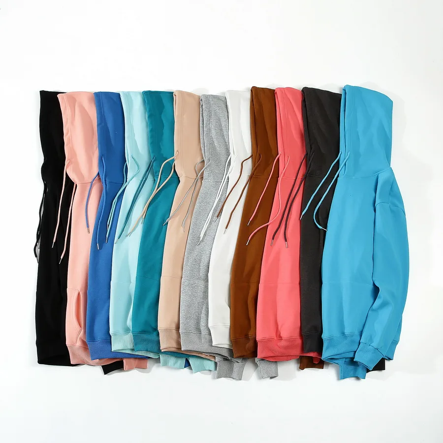 

2023 spring new hoodie men's thick 360g fabric 100% cotton solid color basic sweatshirt high-quality jogging texture pullover