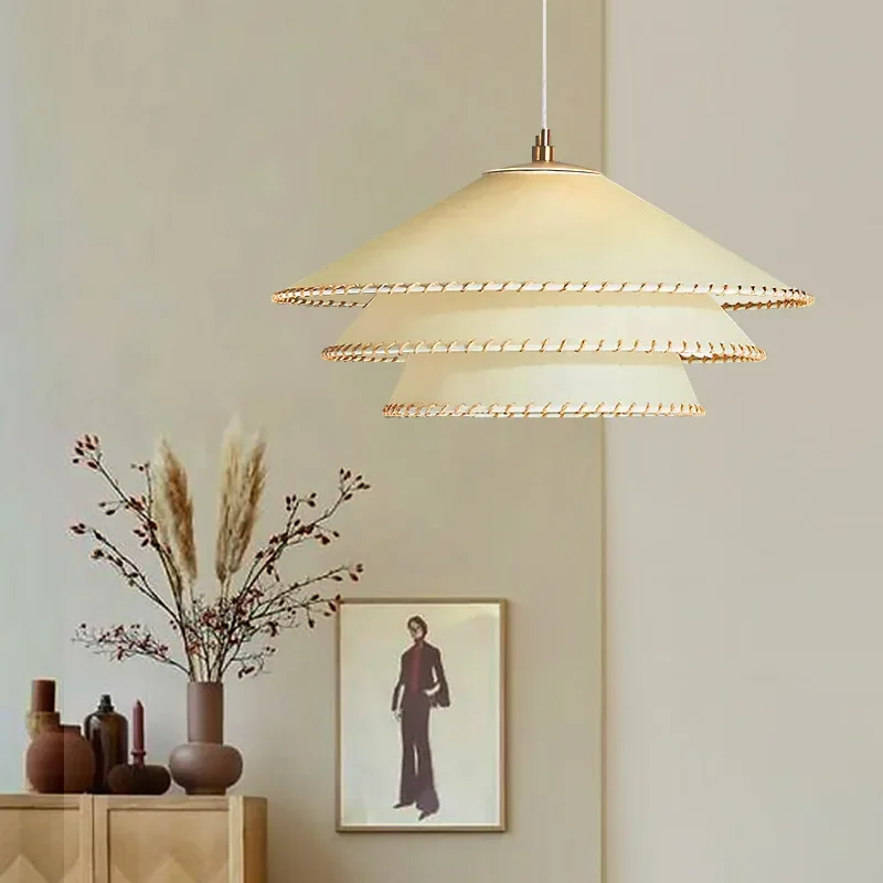 

Nordic Parchment Led Pendant Lights Dining Room Wabi Sabi Hanging Lamp Fixtures Home Decor Lamp Bedroom Minimalism Suspend Lamp