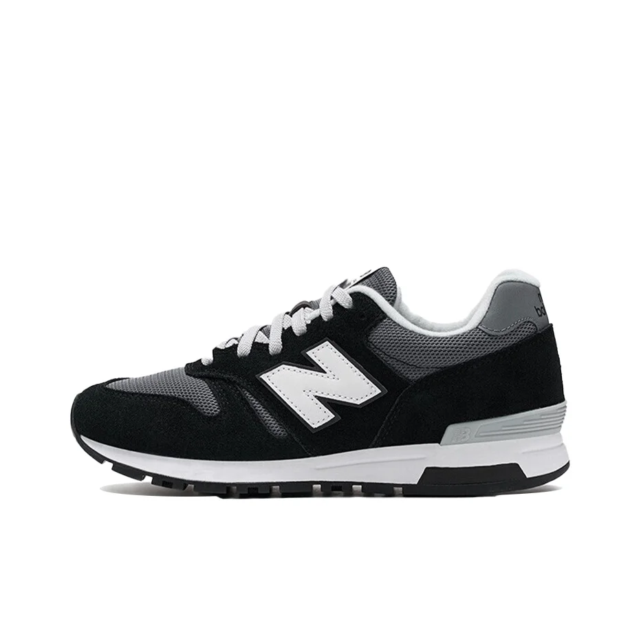 Tênis de corrida New Balance NB 565 Comfort de corte baixo para homens e mulheres, cinza-preto