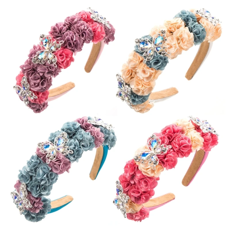 Flower Hairband Comfortable Butterfly Headband Hair Accessory for Women Girl