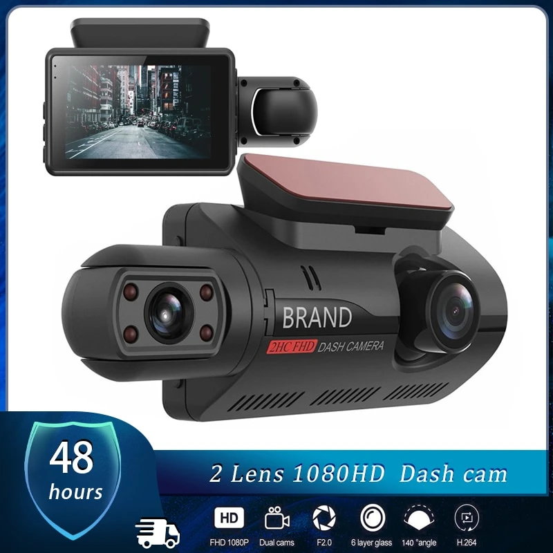 camera de re automotiva，Grabadora de vídeo HD para coche, 2 lentes, oculta, cámara de salpicadero de conducción coche, 3,0 pulgadas, IPS, visión nocturna, g sensor, grabación en bucle, Dvr camara trasera