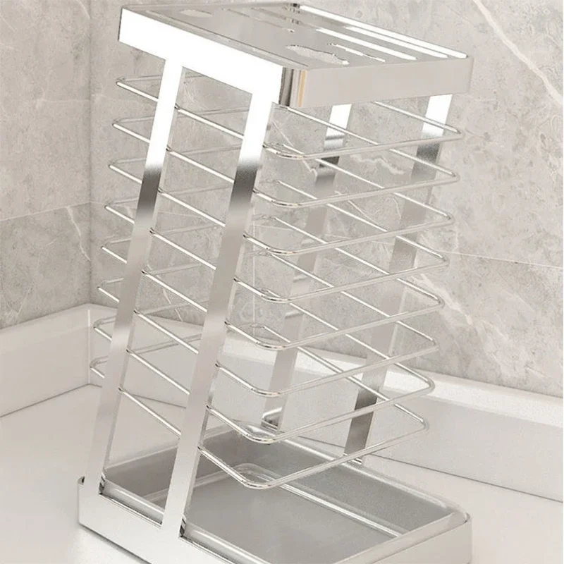Stainless Steel Kitchen Knife Stand Tool Holder Large Capacity Knife Tool Storage Rack Household Utility Knife Holder Organizer 4